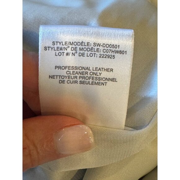 Helmut Lang Dress‎ Women 10 Gray Cream Blistered Leather Panel Sheath Mini - Picture 13 of 13